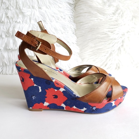 tommy hilfiger red wedges